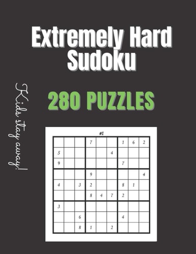 Extremely Hard Sudoku Sudoku Books For Adults Hard - Extremely Hard