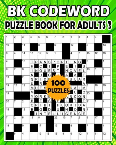 BK Codeword Puzzle Book for Adults 3 Codebreaker Puzzle Book for Adults & Seniors - 100 Puzzle from (BK Bouchama)