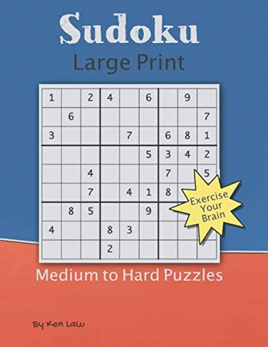 Sudoku Large Print Medium to Hard Puzzles