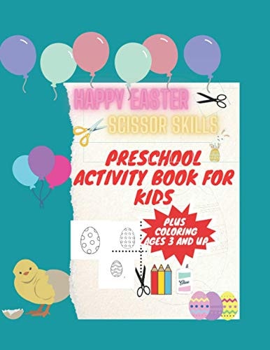 Happy Easter Scissor Skills Preschool Activity Book For Kids