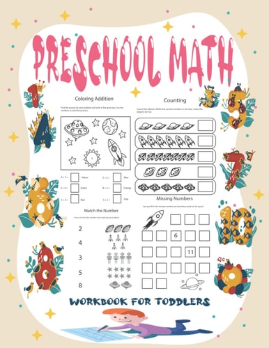 Preschool Math Workbook for Toddlers Ages 2-4 Math Workbooks for Kindergarteners With Addition and Subtraction Activities(Tracing Numbers (1-10), Pre K Math Activities, Learning to Count and More)