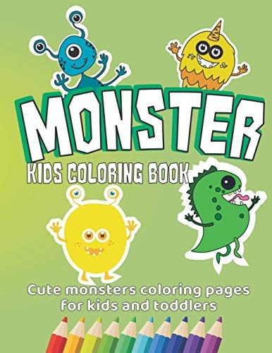 Monster Kids Coloring Book Cute Monsters Coloring Pages for Kids and Toddlers