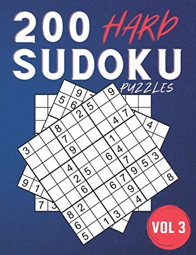 200 Hard Sudoku Puzzles. Challenging Sudoku Book For Adults ( Volume 3 )
