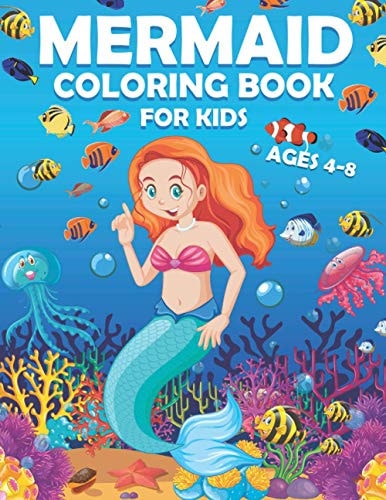 Mermaid Coloring Book For Kids Ages 4-8 Super Mermaids & Sea Coloring Book for Children's Ageas 4-8 (Activity Book For Toddler)
