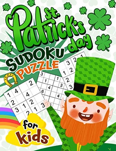 St. Patrick's Day Sudoku Puzzle for Kids Activity Book for Kids