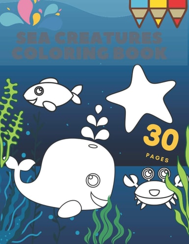 Sea Creatures Coloring Book Animals Ocean Adventure For Kids