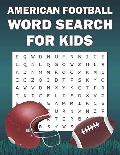 American Football Word Search For Kids Word Search Puzzle Book Of American Football Sports For Football Fans