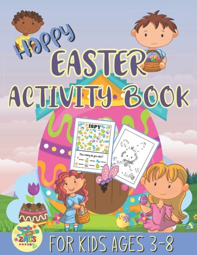 Happy Easter Activity Book for Kids Ages 3-8 Fun Easter Gift for Kids Ages 3 and Up