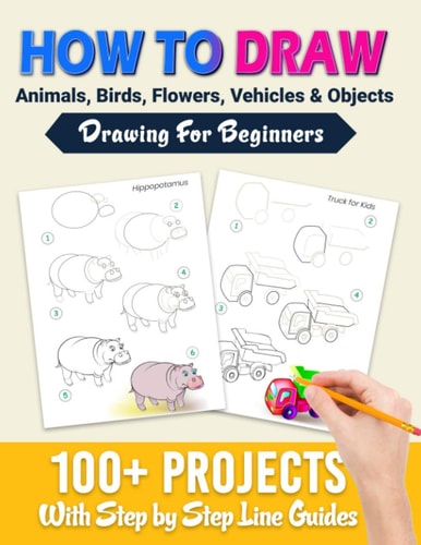 How To Draw 100+ Projects With Step by Step Guidelines: Drawing For Beginners: Perfect Gift Book for Kids, Teens, Adults Vol 1