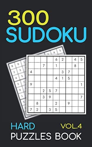 300 Sudoku Hard Puzzles Book Vol.4 Sudoku Hard Book, Puzzles for Adults 300 Puzzles