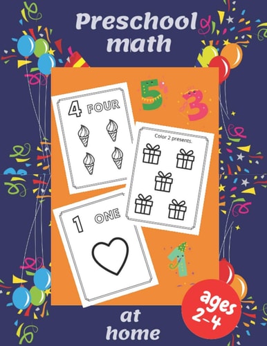 Preschool Math at Home Ages 2-4 Beginner Math Preschool Learning Book with Number