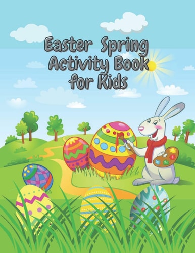 Easter Spring Activity Book for Kids Coloring Book Mazes Crossword Word Search