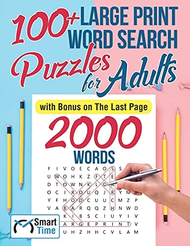 100+ Large Print Word Search Puzzles for Adults With Bonus on The Last Page