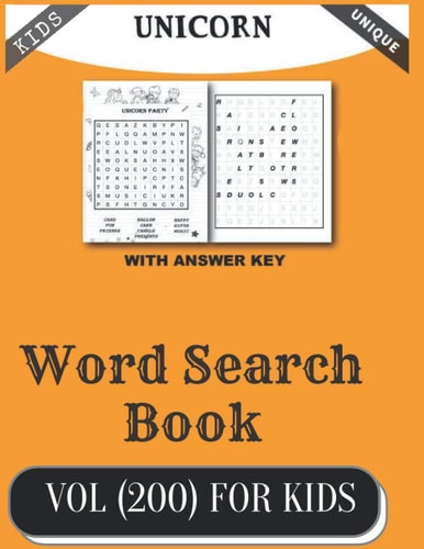 Word Search Book Vol (200) for Kids Jumbo Word Search Puzzle Book (8.5x11) with Fun Themes