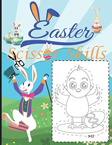 Easter Scissor Skills Scissor Skills Activity Book for Kids Ages 3-5, Cutting and Pasting for Kids, Preschool Easter Coloring Book for Boys and Girls, Toddler Easter Basket Stuffers