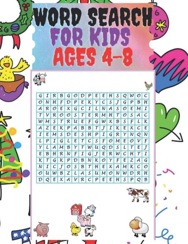 Word Search For Kids Ages 4-8 Word Search and Puzzle Book for Kids Ages 4-8 Size (8.5x11) Inches