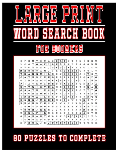 Large Print Word Search Book For Boomers 80 Puzzles To Complete
