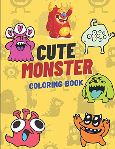 Cute Monster Coloring Book 50 Pages Monster Coloring Book For Kids, 8.5x11