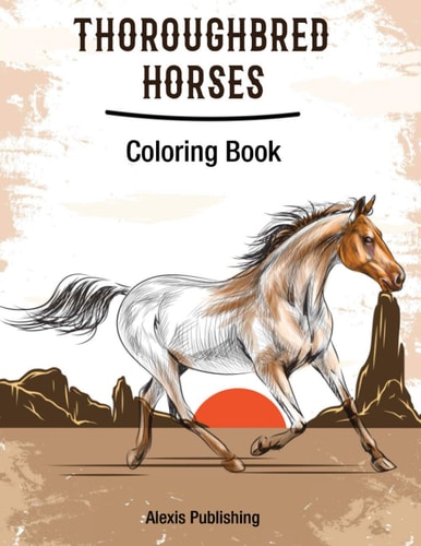Thoroughbred Horses Coloring Book