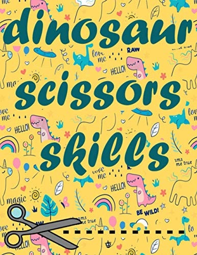 Dinosaur Scissors Skills Car Traveling Activity Coloring and Cutout Skills Book for Ages 3-5