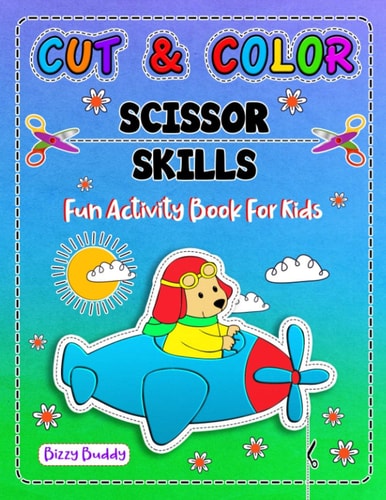 Cut and Color Scissor Skills Fun Activity Book for Kids Jumbo Coloring and Scissor Practice Book for Children