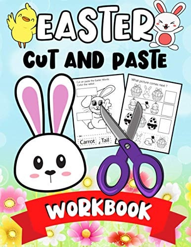 Easter Cut And Paste Workbook Easter Activity Book For Kids Age 4-8 Easter Toddler Book