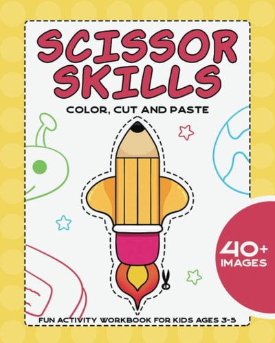 Scissor Skills Color, Cut and Paste Fun Activity Workbook for Kids Ages 3-5