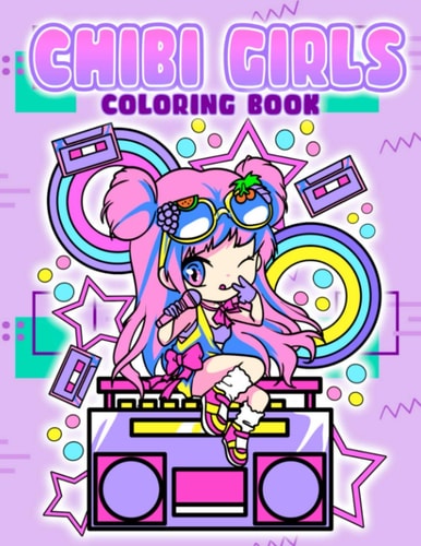 Chibi Girls Coloring Book Japanese Anime Coloring Pages For Kids & Adults