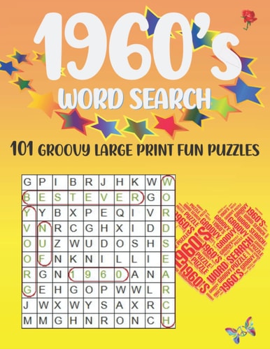 1960's Word Search 101 Groovy Large Print Fun Puzzles