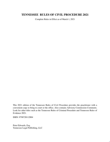 Tennessee Rules of Civil Procedure 2021