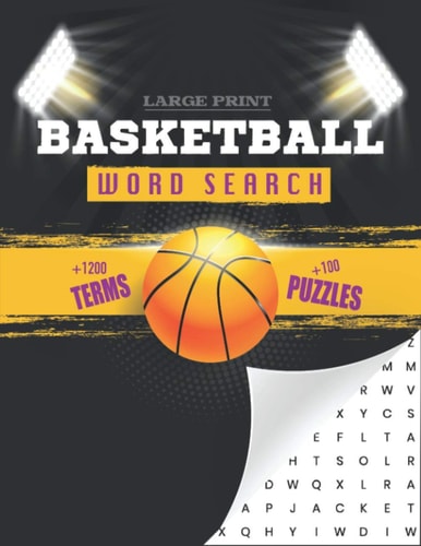 Basketball Word Search Large Print Basketball Puzzle Book For Adults