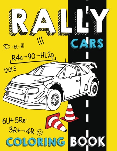 Rally Cars Coloring Book 28 Illustrations Rally Car With Background For Color