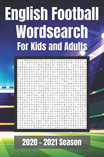 English Football Wordsearch for Kids and Adults Covering All Teams in the English Football League. Premier, Championship, League One, League Two