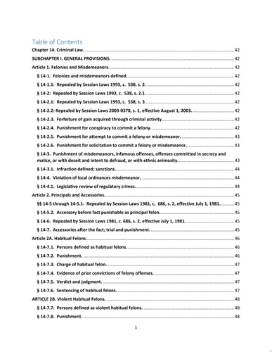 North Carolina Criminal Law 2021