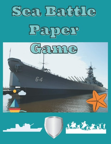 Sea Battle Paper Game Battleship Paper Game Grid, Sea Battle Book, Activity Book for Children and Adults