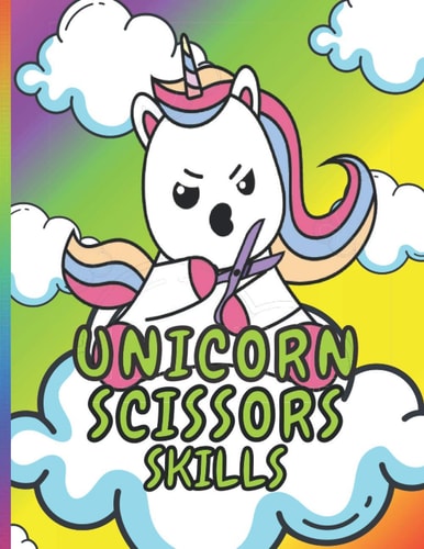 Unicorn Scissors Skills 45 Cute Kawaii Unicorn Designs for Coloring and Practicing Cutting Skills