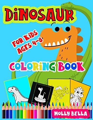 Dinosaur Coloring Book For Kids Age 4-8