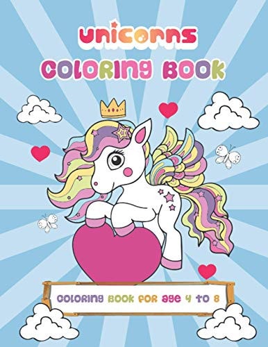Unicorns Coloring Book - For Kids Ages 4-8 - Big Book of Unicorns