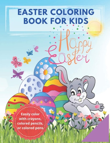 Easter Coloring Book For Kids Collection Of Simple Print Image Coloring Pages. Gift For Boys And Girls.