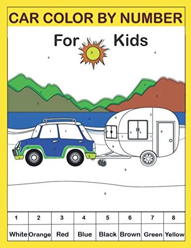 Car Color by Number for Kids Color by Number Coloring Book Fok Kids