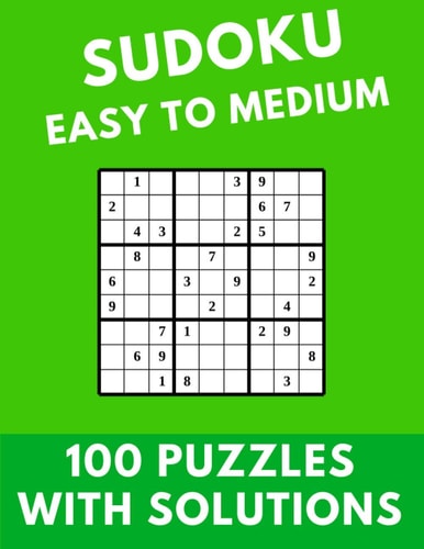 Sudoku Easy to Medium 100 Puzzles with Solutions Large Print Puzzles Book for Adults and Kids with Answers