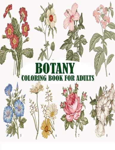 Botany Coloring Book For Adults Beautiful and Awesome Floral Page for Adults Relaxation and Stress Relief Book with 50 Designs