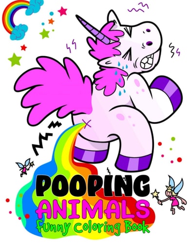 Pooping Animals Funny Coloring Book Funny Popping Animals Coloring Book for Kids and Animal Lovers - Popping Animals Book Activity Book for Kids