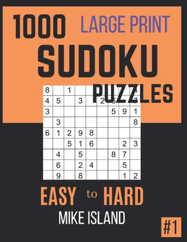 1000 Large Print Sudoku Puzzles Sudoku Puzzle Book For Adults