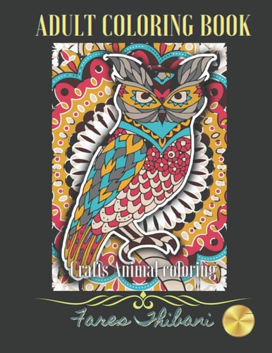 Crafts Animal Coloring Healing Book - Butterflies, Birds, Dolphins, Cats, Dragons.