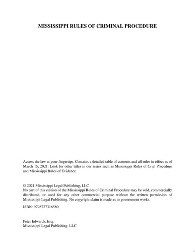 Mississippi Rules of Criminal Procedure