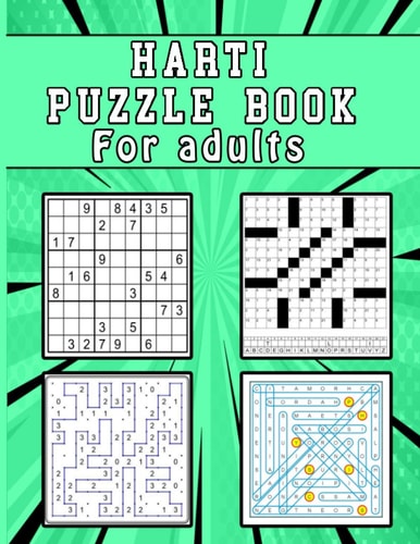 Harti Puzzle Book for Adults Large Print Puzzle Book Mixed ! Soduko, Word Search, CodeWord and Slitherlink