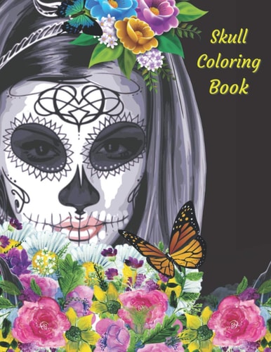 Skull Coloring Book Mandala And Skull Designs. Day Of The Dead, Calavera, Dark - US