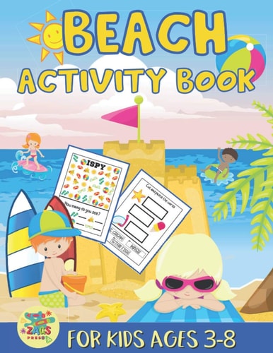 Beach Activity Book for Kids Ages 3-8 Beach Gift for Kids Ages 3 and Up