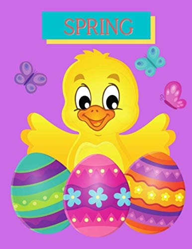 Spring Coloring Book Yellow Ducks Spring Time is Here